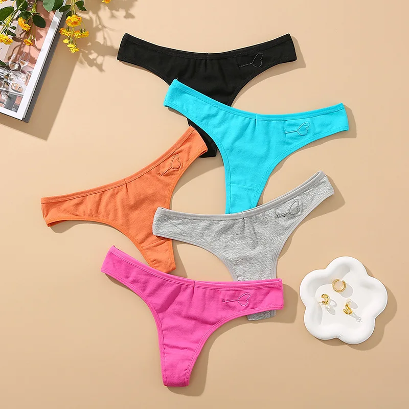 

3PCS Women Thong Seamless G-string Cotton Panties Solid Underpants Ladies Briefs Low Waist Intimates Female Underwear Lingerie