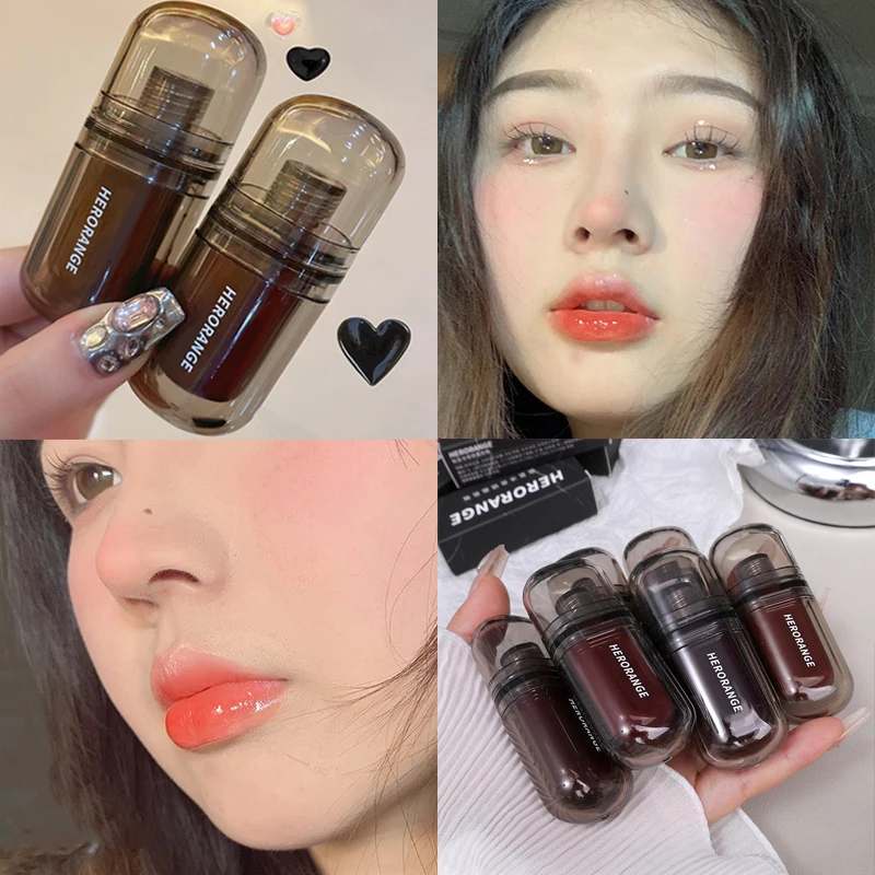 Cristal Hidratante Óleo Labial, Translúcido Mancha Espelho Lip Glaze, Batom Líquido, Brilho Labial Claro, Maquiagem Coreana, Geléia, Cosméticos