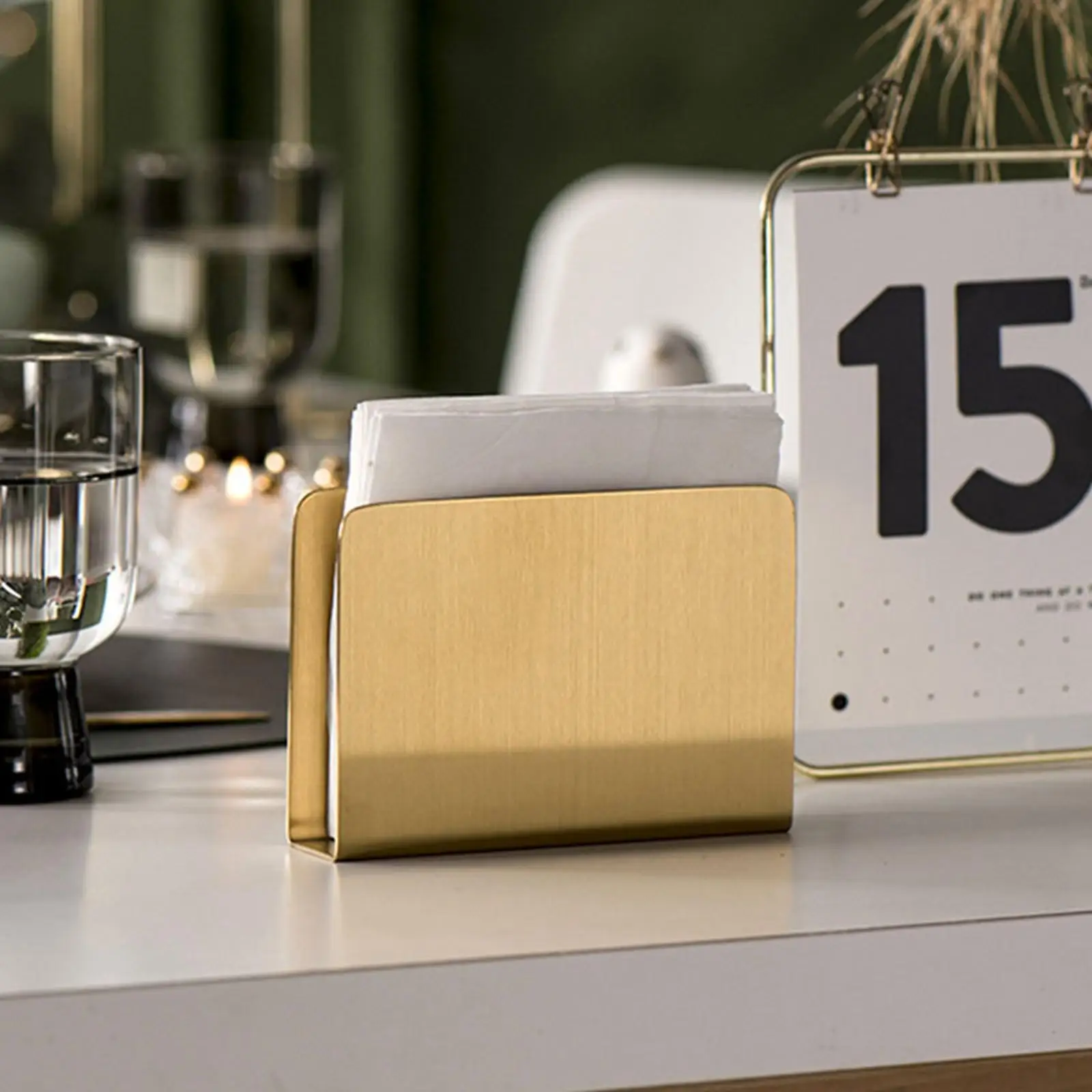 Table Napkin Holder Rust Resistant Metal Tissue Paper Organizer Serviette Rack for Restaurant Hotel Feast