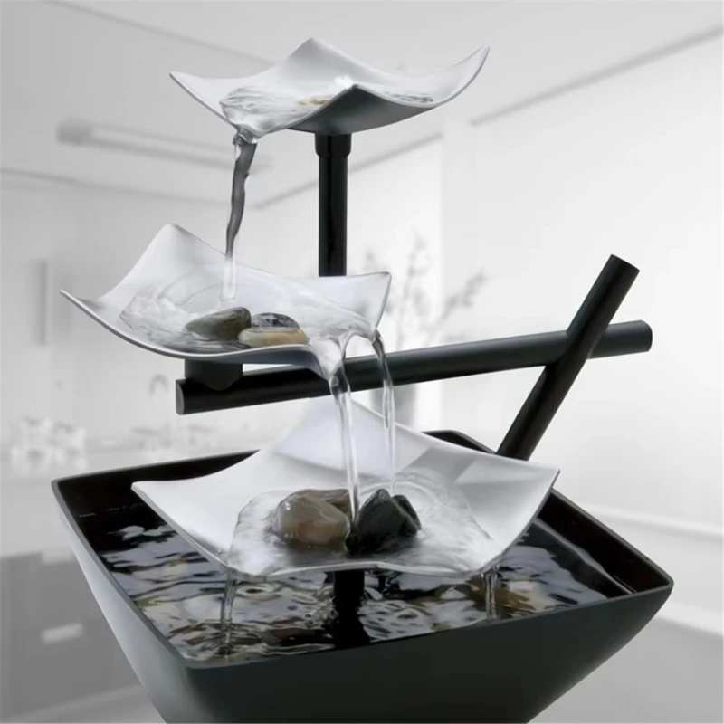 โต๊ะน้ำพุ Home Decors Soothing Sound อัตโนมัติปั๊มแม่น้ำธรรมชาติตกแต่งในร่ม 45BE