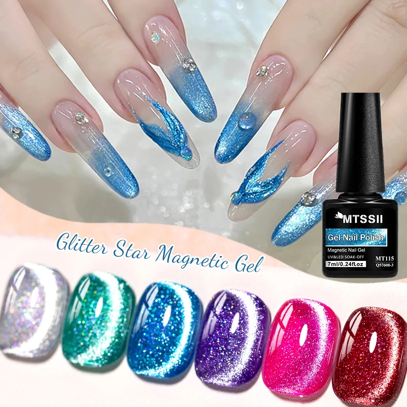 Glitter estrela gato gel magnético unha polonês espumante glitter semi permanente embeber fora uv gel verniz manicure suprimentos de unhas diy