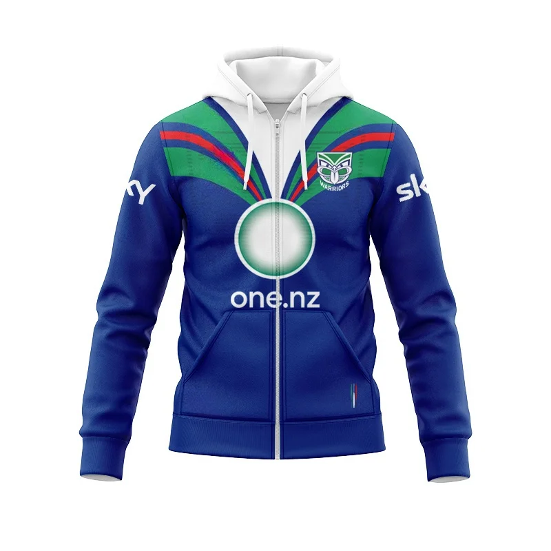 2024 New Zealand Warriors Men's Zip Hoodie Authentic Edition Home Jersey