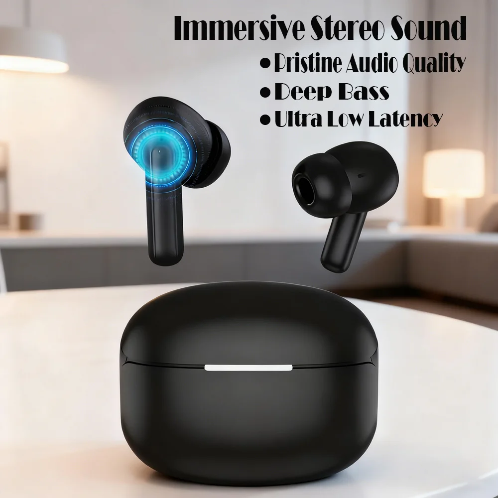 Беспроводные Bluetooth-наушники HiFi Sound Deep Bass Smart Touch Сверхнизкая задержка Бесшовные одинарные двойные режимы для игровых тренировок