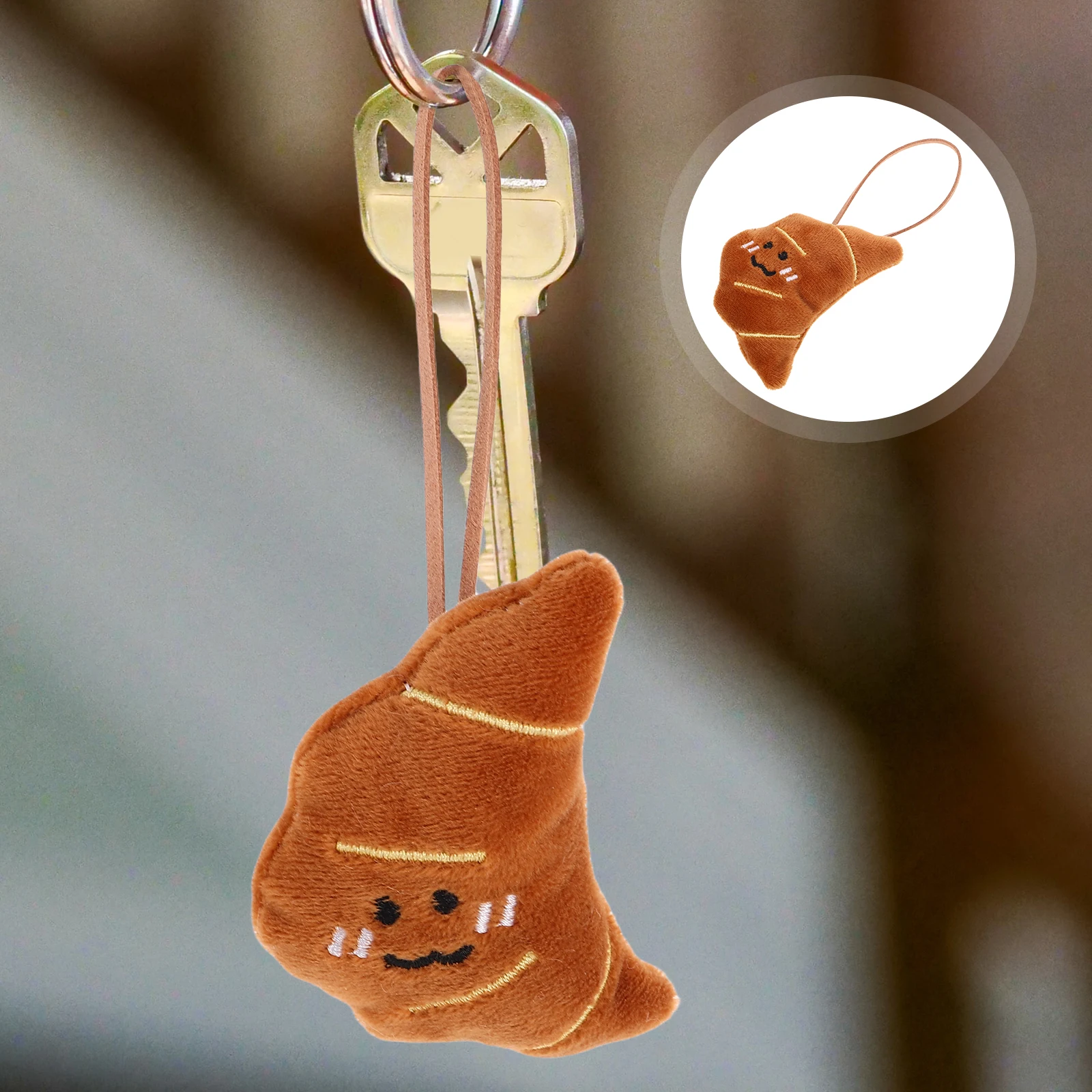 

12 Pcs Croissant Pendant Bag Charms Accessories Bread Pendants Phone Tags Ladies Backpack Bakery Embellishments