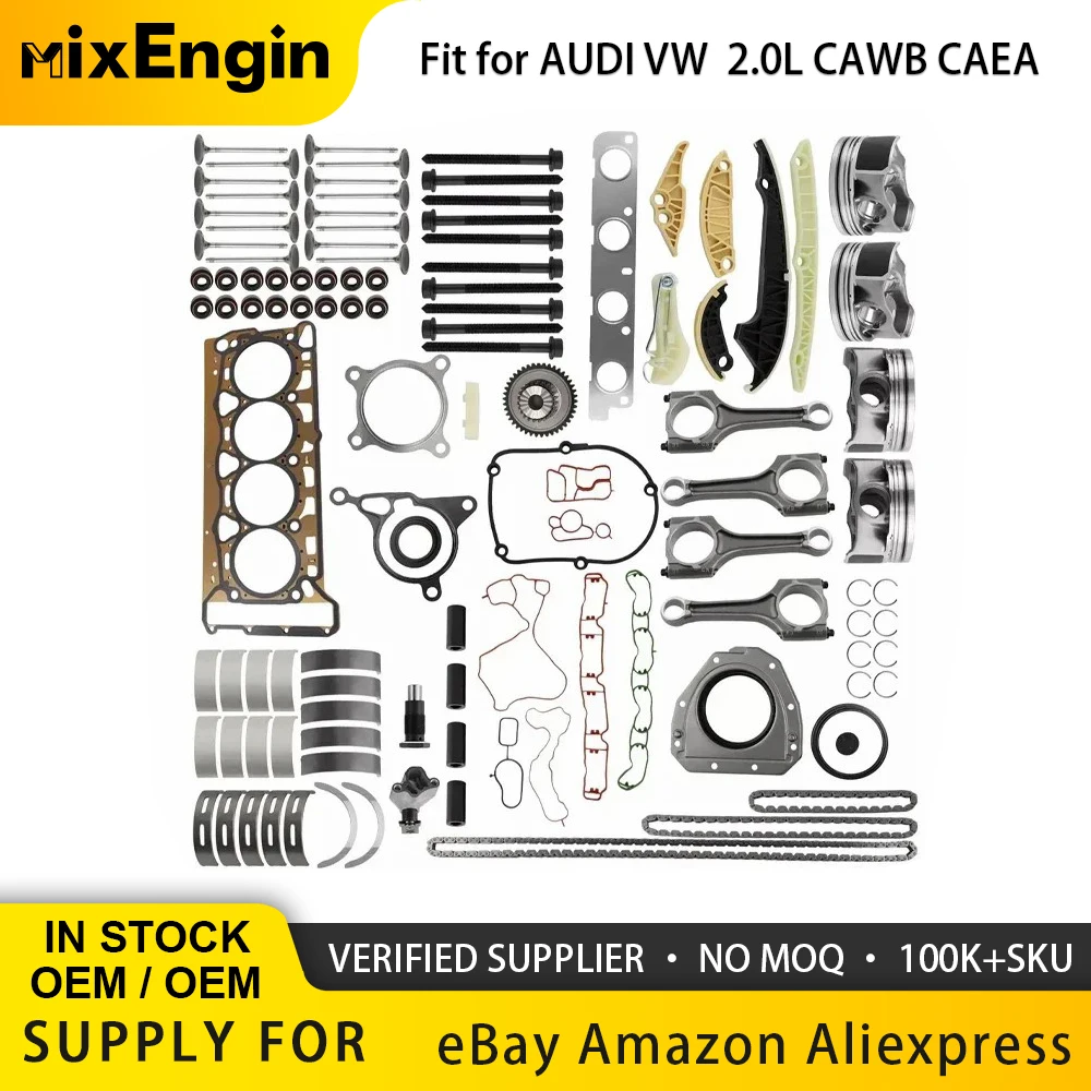 

Overhauled and rebuilt full gasket kit engine parts for 2.0T 1.8T TFSI Volkswagen Audi Golf Jetta Tiguan A4 TT CC