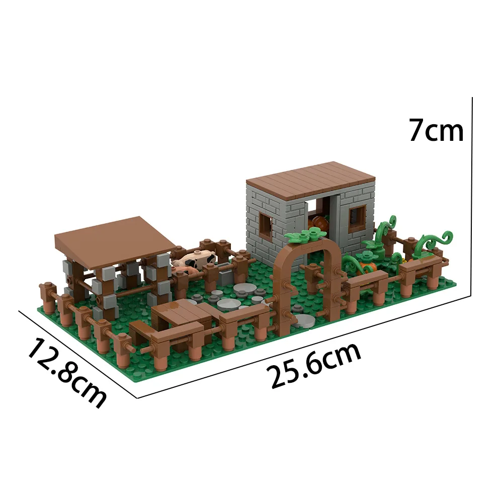 Farm Planting Houses Moc Building Block Assembled Farm Scene Vegetable Garden /Animal Education DIY Toys Small Bricks Kids Gifts