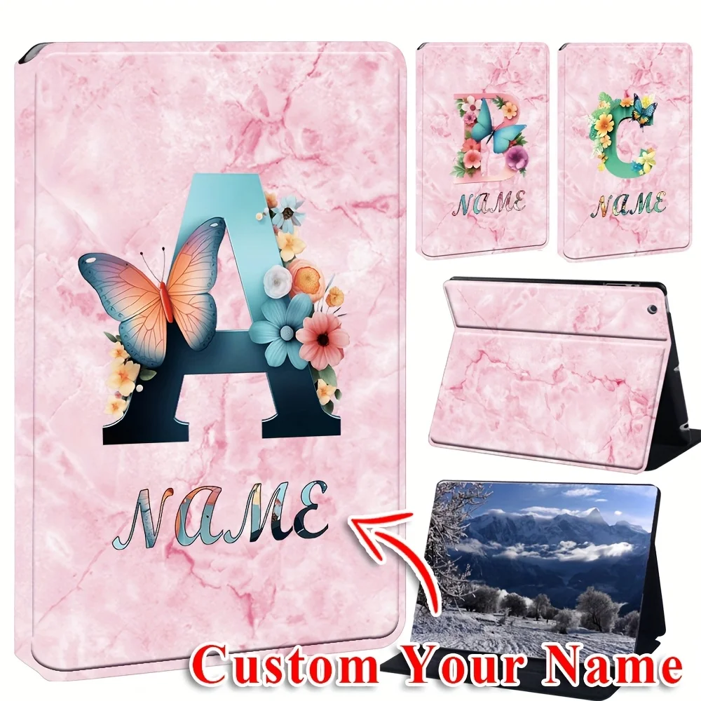 

Custom Name PU Leather Case for iPad 4th/3rd/2nd Gen 9.7-inch, Slim Fold Tablet Cover with Adjustable Stand for Hands-Free Use