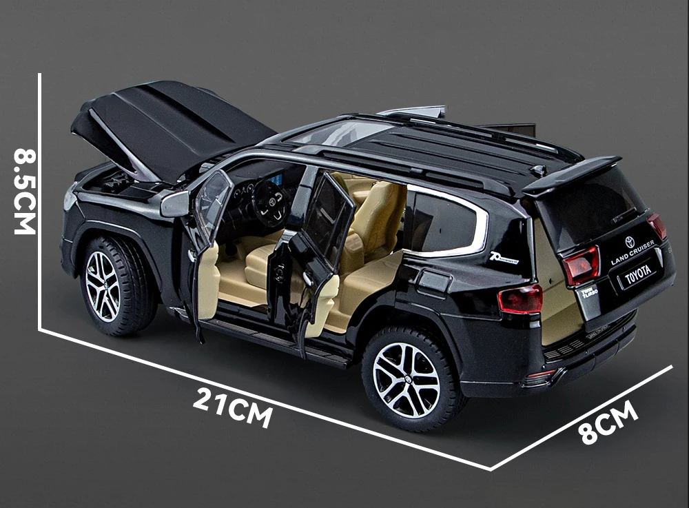 1:24 Toyota LAND CRUISER PRADO Key Control Alloy Car Model Sound and Light Pull Back Children's Toy Collectibles Birthday gift