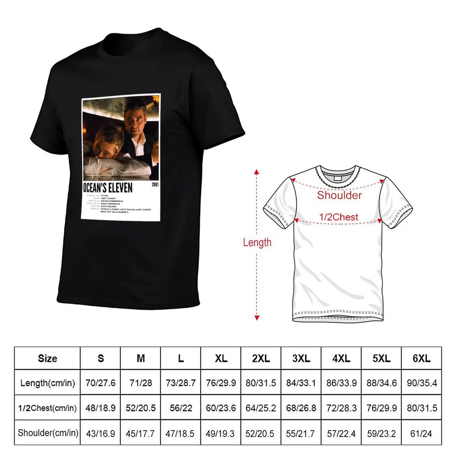 Birthday Gift Ocean's Movie Film Eleven Music Vintage T-Shirt croswit shirt man sweat t shirts for men cotton