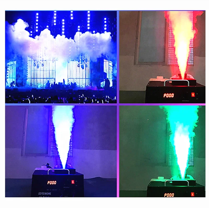 DJ 수직 무대 효과 기계, 핫 세일, 3000w, DMX 512 연기, RGB 웨딩 안개 공기 기둥 연기 기계, 3W RGB * 24 개, 3 in 1