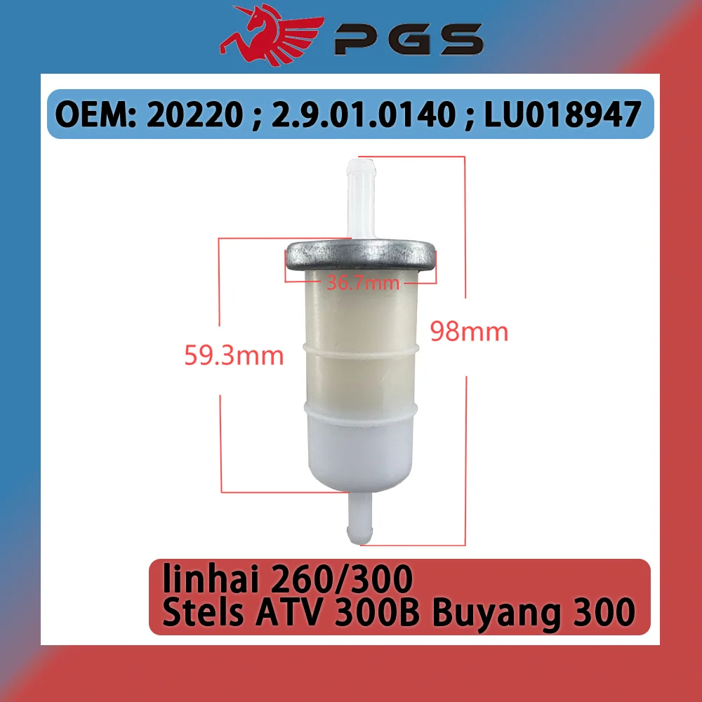 

Fuel Filter For LINHAI LH260 300 20220 Stels ATV 300B Buyang 300 FA-D300 H300 2.9.01.0140 LU018947