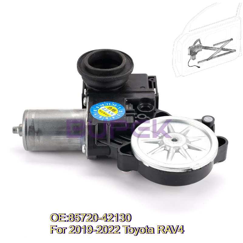 

BUPEK Front Left Power Glass Lifter Motor 2Pin for 2019-2022 Toyota RAV4 Replacement Genuine Parts Self-Repair 85720-42130