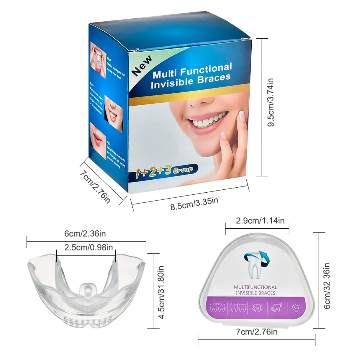 

Protector Tooth Retainer for Smile Correction 3 Stages Soft and Hard Transparent Dental Orthodontic Device Mouth Guard