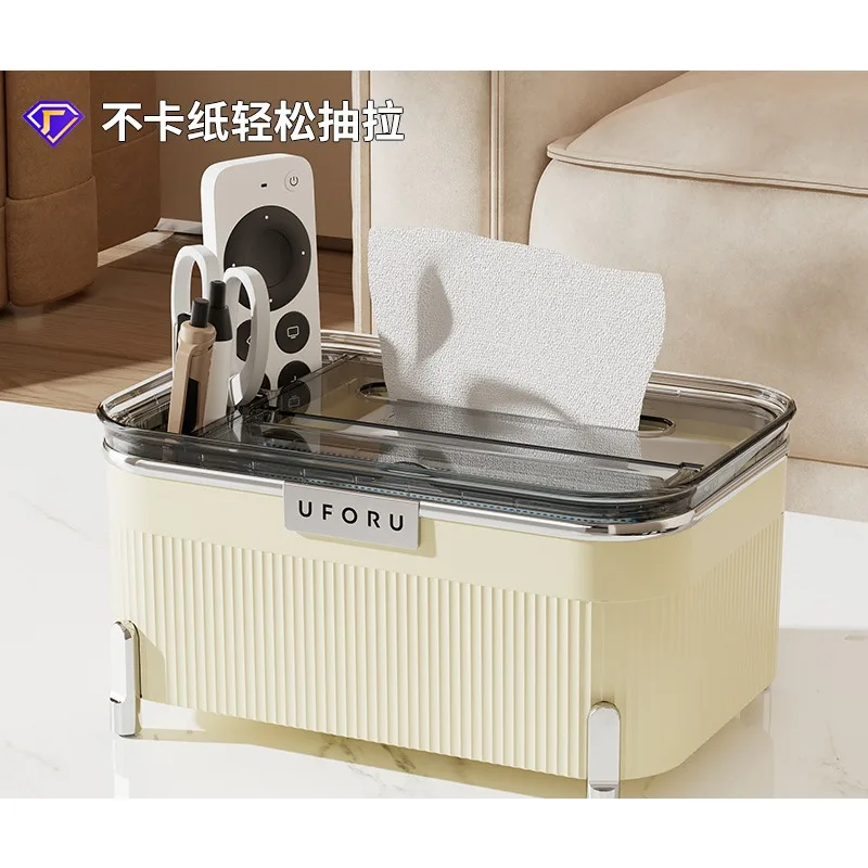 Good-looking Light Luxury Household Living Room Desktop Multi-Functional Toilet Plastic Tissue Box