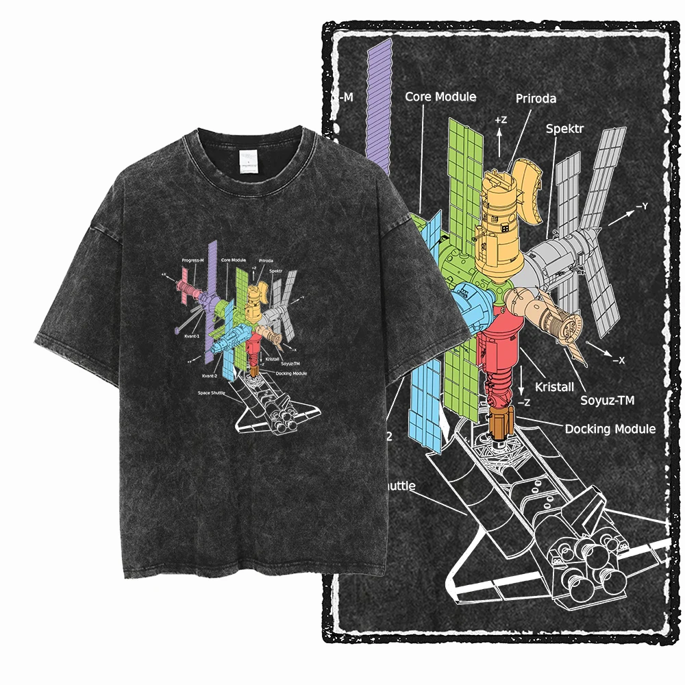 Men Women Vintage Astronaut Climbing Moon Rope Graphic T-Shirt, Oversized Space Sci-Fi Streetwear Tee，High Street Harajuku Style view 3