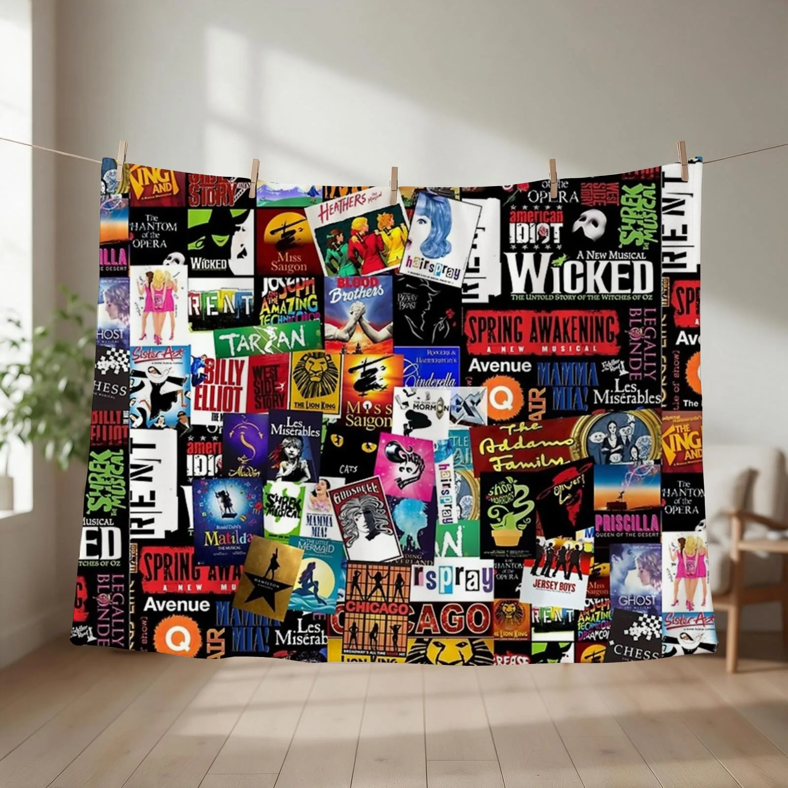 music collage newest Throw Blanket couch cozy soft plush fuzzy picnic outdoor blanket