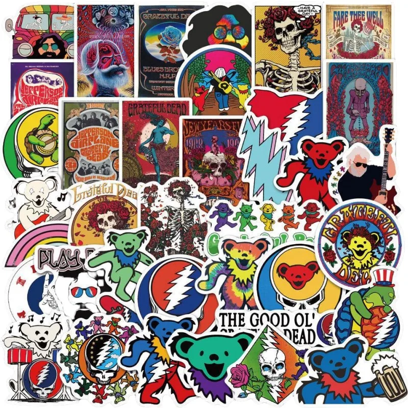 50pcs Grateful Dead Anime Graffiti Stickers Suitcase Water Cup Stationery Mobile Phone Car Scooter Laptop Decorative Stickers