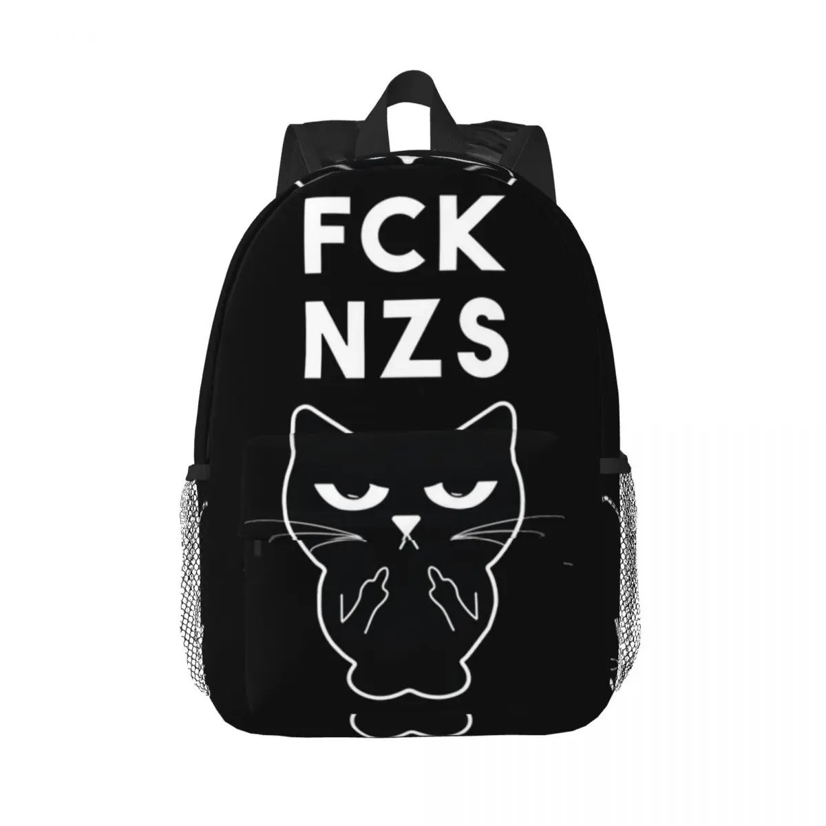 

Fck Nzs Cat Middle Finger Backpack Hot Sale Daypack Large Capacity Boys Girls BookBag Shoulder Bag for Men Women Kids School Bag