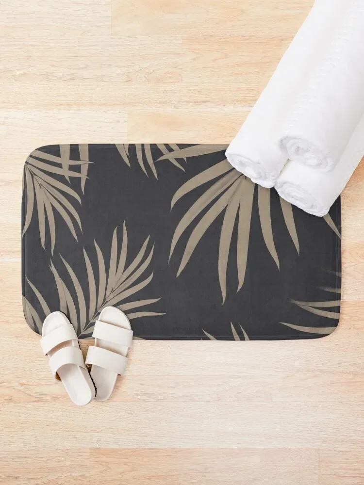 Palm Leaves Pattern Sepia Vibes #2 #tropical #decor #art Bath Mat Bathroom And Shower Products Bathroom Foot Mat