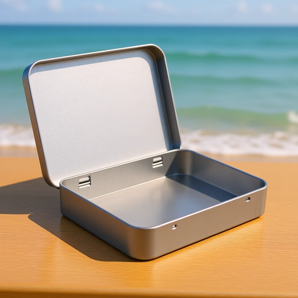 

Rectangular Tinplate Box Small Metal Tinplate Storage Container Hinged Lid Candy Jewelry Organizer Tin Box with Lid