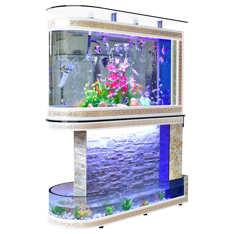 

Water Curtain Wall Bullet Fish Tank Artificial Clear Custom Aquarium Fish Tanks