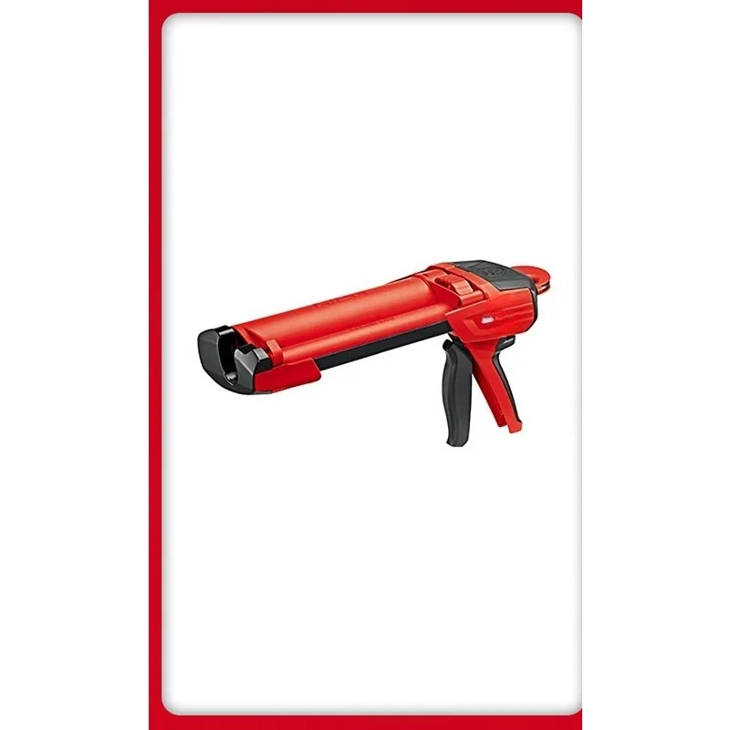 Red Manual Anchor Adhesive Caulking Gun With Sleeve, For Concrete Rebar Glue Construction