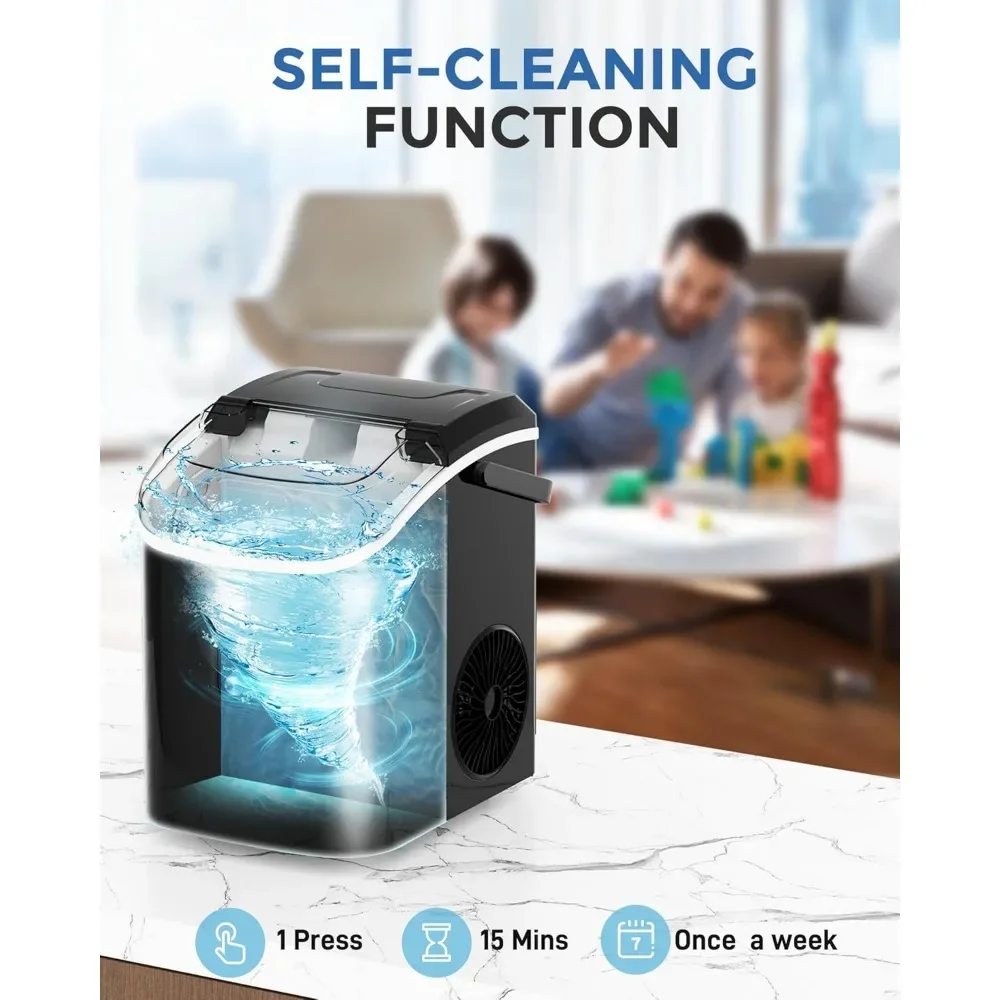 NEW-Nugget Ice Maker Countertop، 33LBS/24H، آلة ثلج بيبل المحمولة ذاتية التنظيف مع الكريات الناعمة القابلة للمضغ، ثلج صوتي، Busc