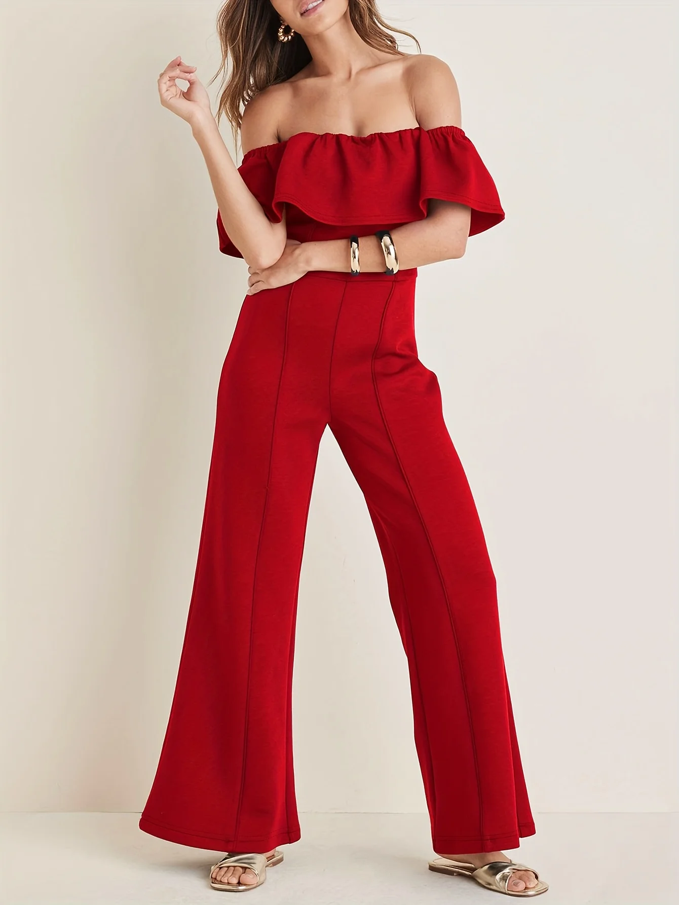 

Regular-Fit Elegant & Stylish Red Women's Jumpsuit