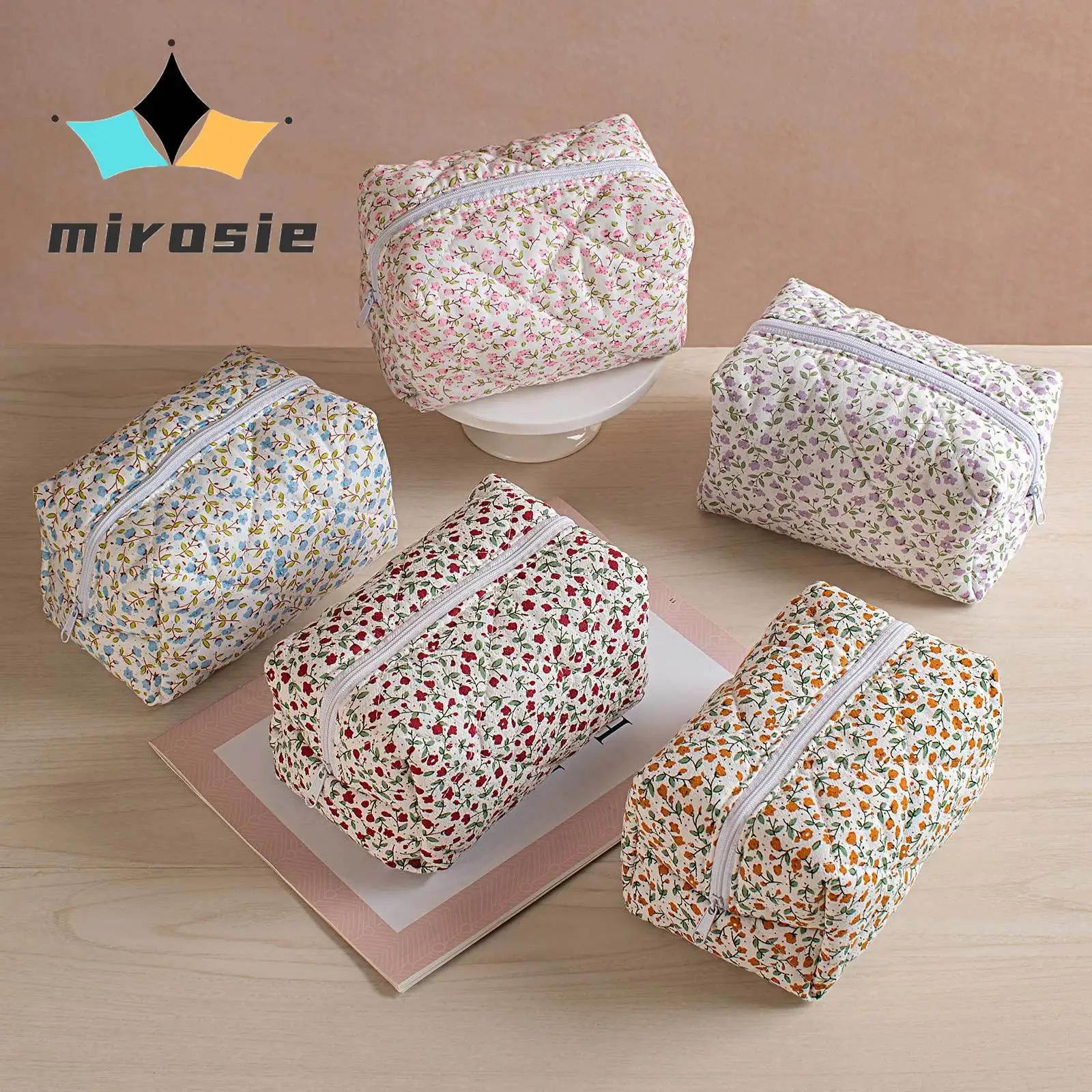 MIROSIE Floral Cosmetic Bag Travel Skincare Zipper Pouch Toiletry Organizer for Beauty Makeup Bag Organizer Wholesale