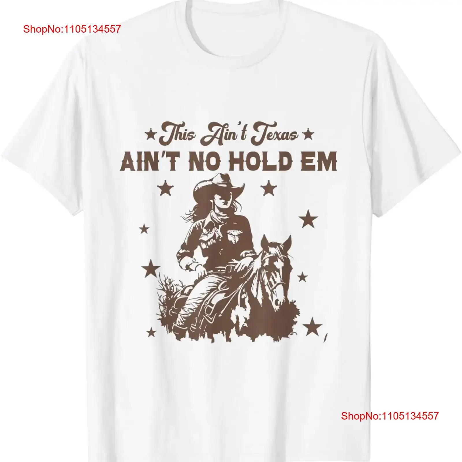 تي شيرت This Ain't Texas No Hold Em صغير أبيض عتيق مغسول برسومات مريحة وأنيقة قليلاً للجنسين #1