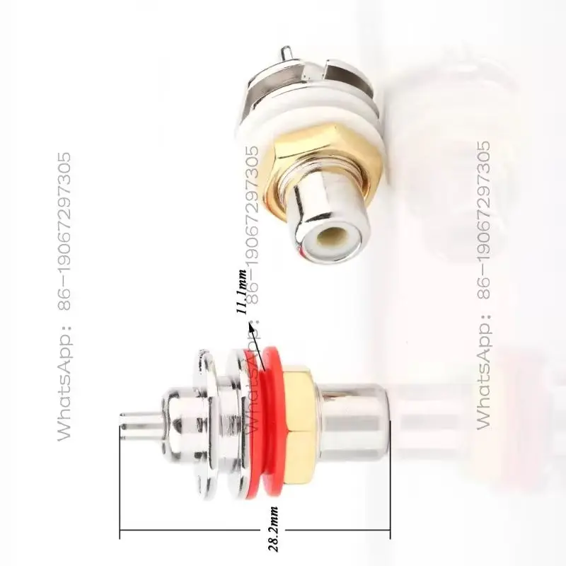 26598 Rhodium Plated RCA Female, Audio Connector RCA Plug Female
