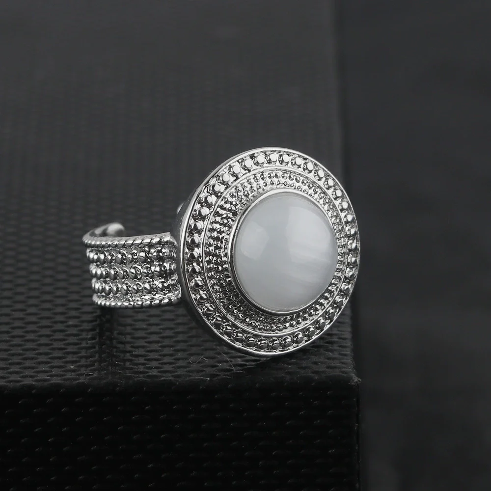 XIYANIKE الأبيض ضوء القمر القط العين حجر قابل للتعديل خواتم الاصبع للنساء موضة جديدة مجوهرات نسائية هدية حفلة عطلة anillos #3