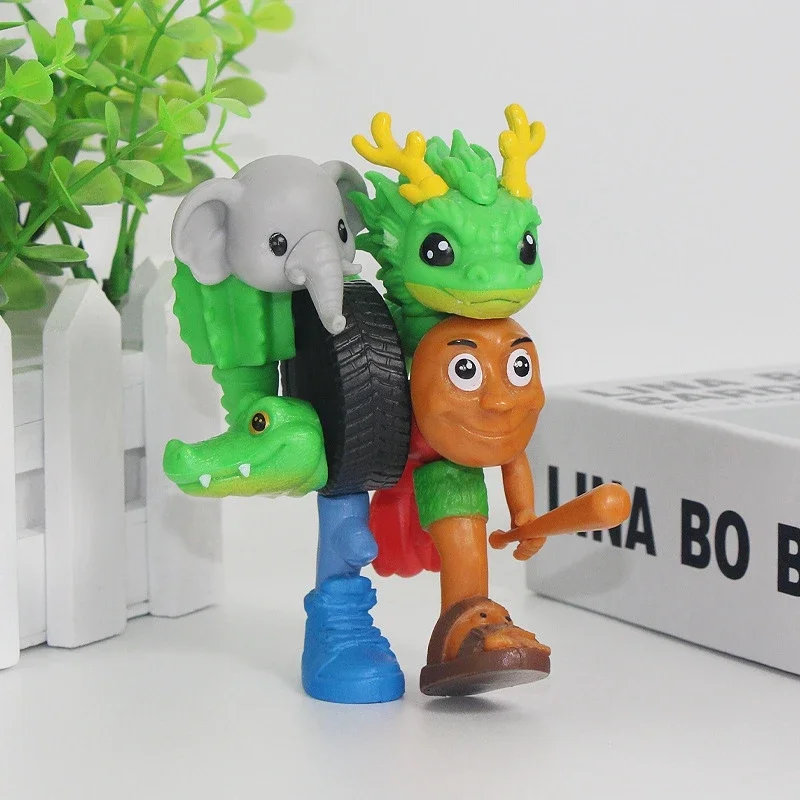 الإبداعية Q نسخة من Shanhaijing Diy التفكيك الجمعية الانصهار دمية مكتب منزلي الحلي الزينة