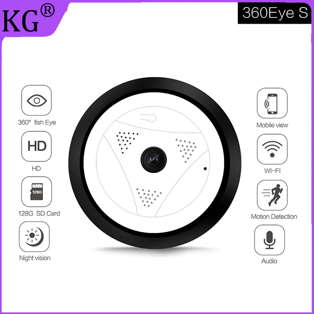 

360 Degree Panoramic Wide Angle WiFi CCTV Camera 1080P HD Wireless Smart IP Camera Fisheye Home Security Cameras