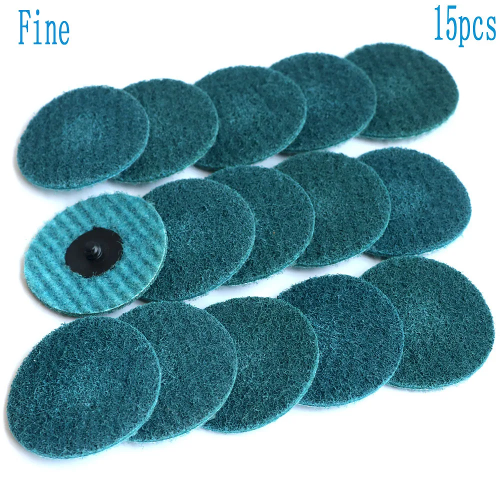 3 "Polegada rolo de superfície bloqueio polimento disco mudança rápida lixar almofada 15 pces r tipo com mandril para broca 75mm náilon