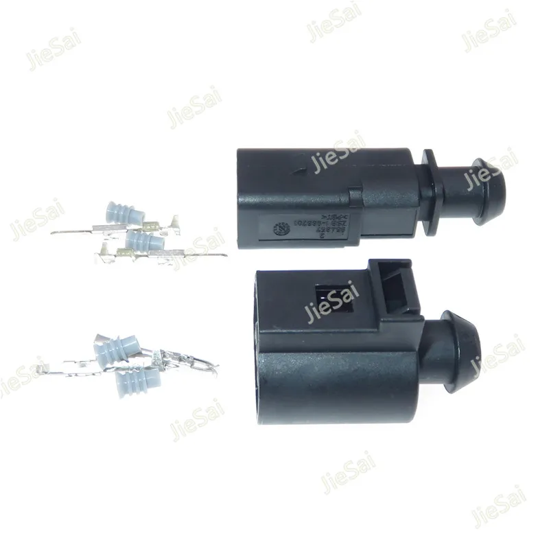 2 Pin 1J0973802 1J0973702 Female Male 1.5mm Auto Temp Sensor Connector Deflation Valve Plug For AUDI  VW Skoda
