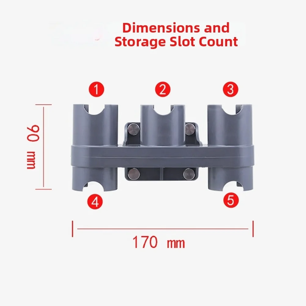 For Wall Organization Vacuum Storage Gray Wide Compatibility Compact Space-Saving Design Multiple Slots For Tools