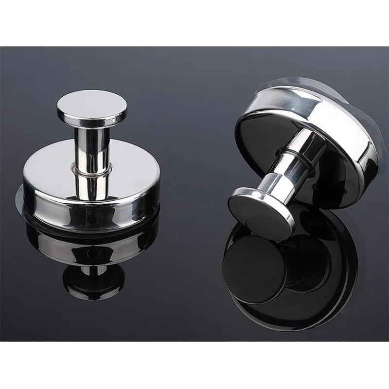 Hold No Drill Hooks Stainless Steel Waterproof Suction Cup Hooks Towel Bath Robe Hooks Bathrooms Silver 2 PCS