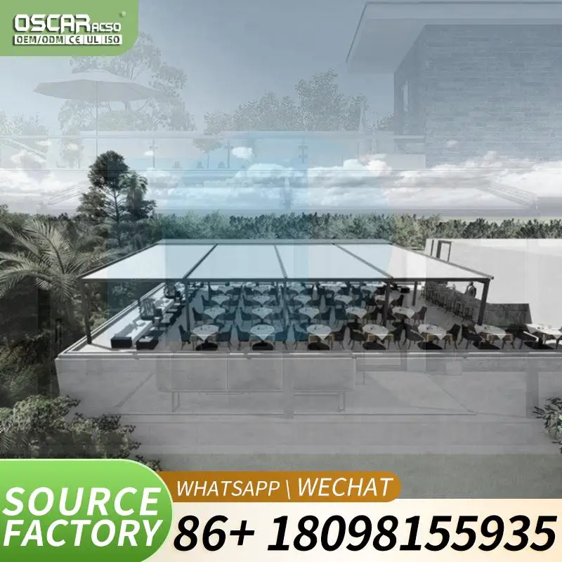 Sun Shade Outdoor Patio Cover Aluminium Pergola Bioclimatic Roof for Garden Balcony Terrace Retractable Canopy Pergola