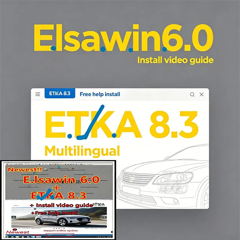 

Car Repair Software Elsawin 6.0 + Etka 8.3 Electronic Parts Catalog Elsa win 6.0 obd2 For V-W For A-udi Car Maintenance Tools