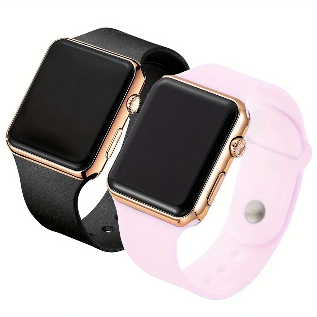 Unisex fashion trend casual personality square LED electronic watch versatile electronic watch night light