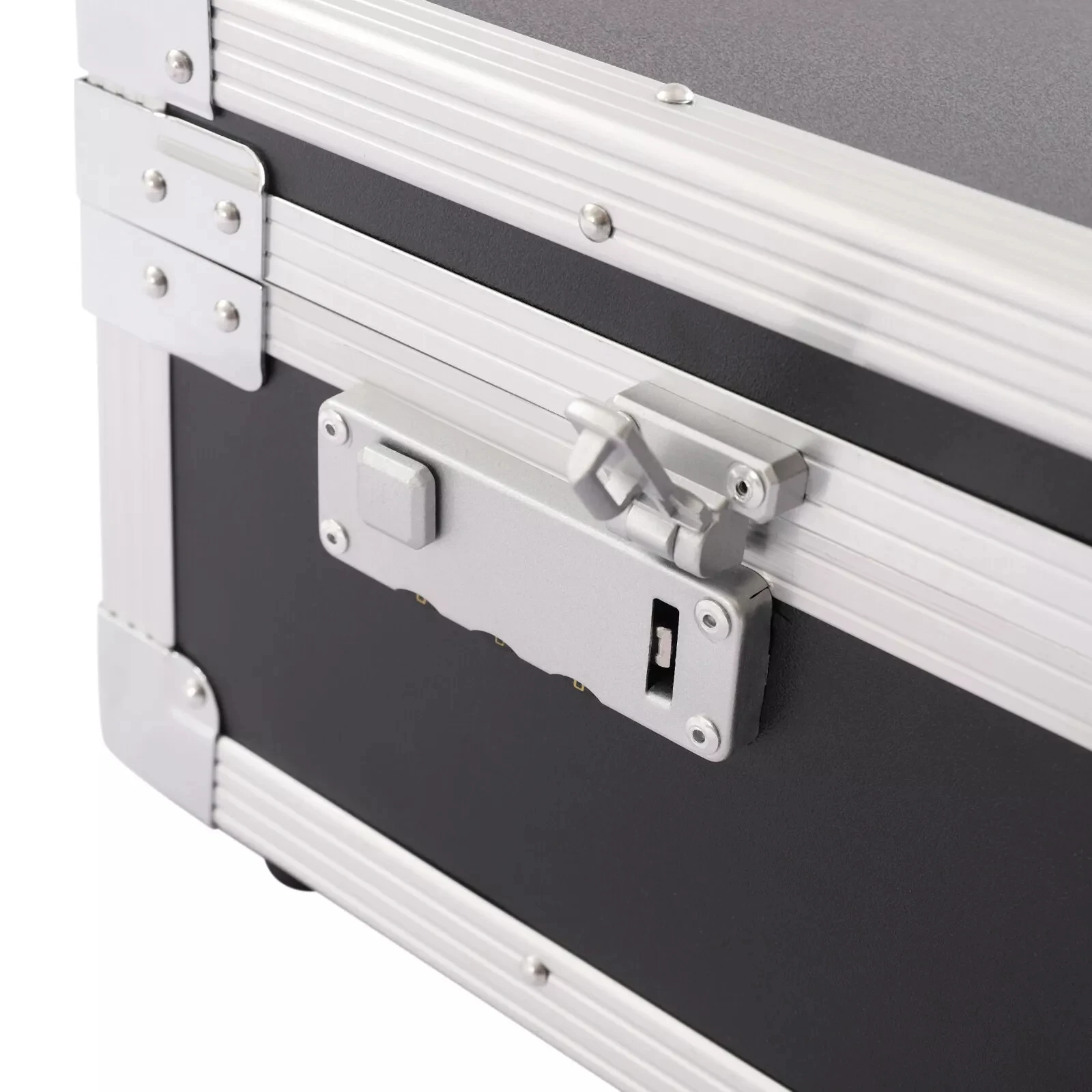 حقيبة أمان من الألومنيوم، صندوق أدوات محمول مع قفل أسود، صندوق حمل صلب