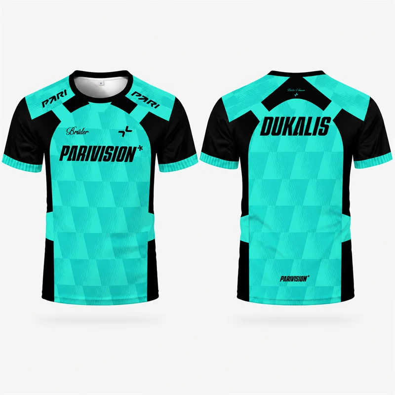 Fashion Team Vision E-Sports Jersey Trendy Summer Short Sleeve Custom Name T-shirts Quick Dry Player Training Uniform Fan Gifts
