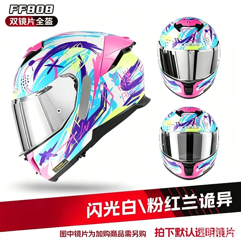 LS2 FF808 Stream II Original 3C ECE DOT Zertifizierter Doppellinsen-Antibeschlag-Integralhelm Unisex Capacete Casco Moto Motocross