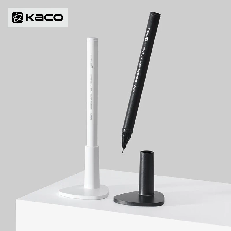 Kaco Desktop Gel Pen Stationery 0.5MM Black Ink High Capacity Cap Ball Pen канцелярия caneta 1600M Writing Business Office Stylo