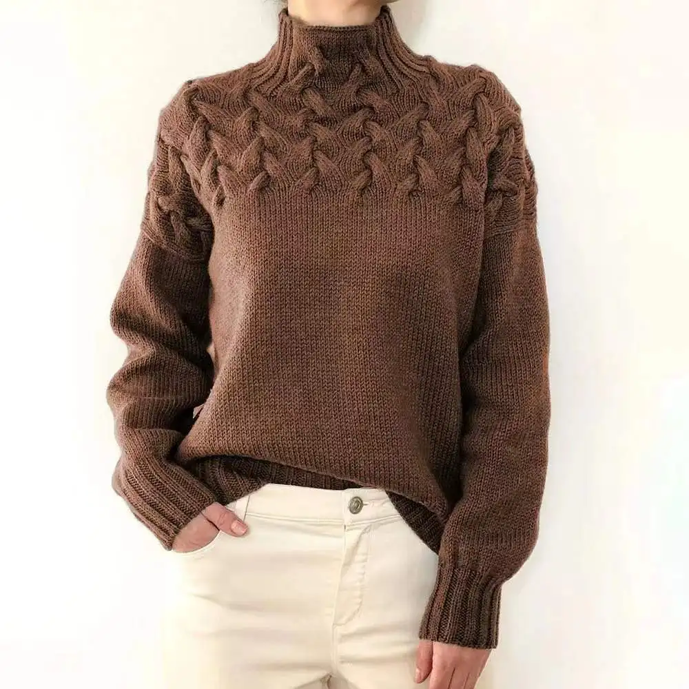 2024 Autumn Winter Women Turtleneck Sweaters Solid Color Knitted Tops Casual Pullovers Female Chic Jumpers Long Sleeve Knitwear