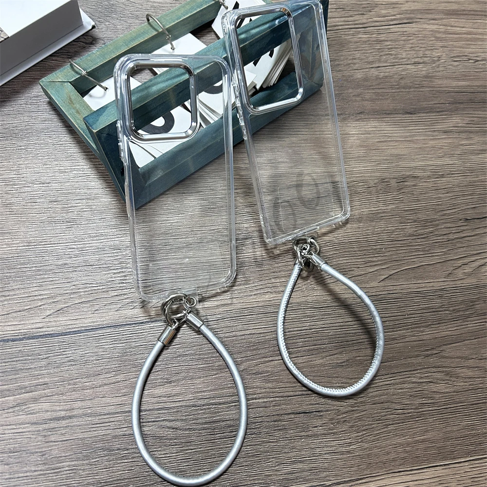 حافظة Mi 14T من الكروم بأزرار شفافة ناعمة من البولي يوريثان الحراري لهاتف Xiaomi 13T Pro 11 Lite 12 14 15 كابا مع حزام يد من جلد البولي يوريثان #5