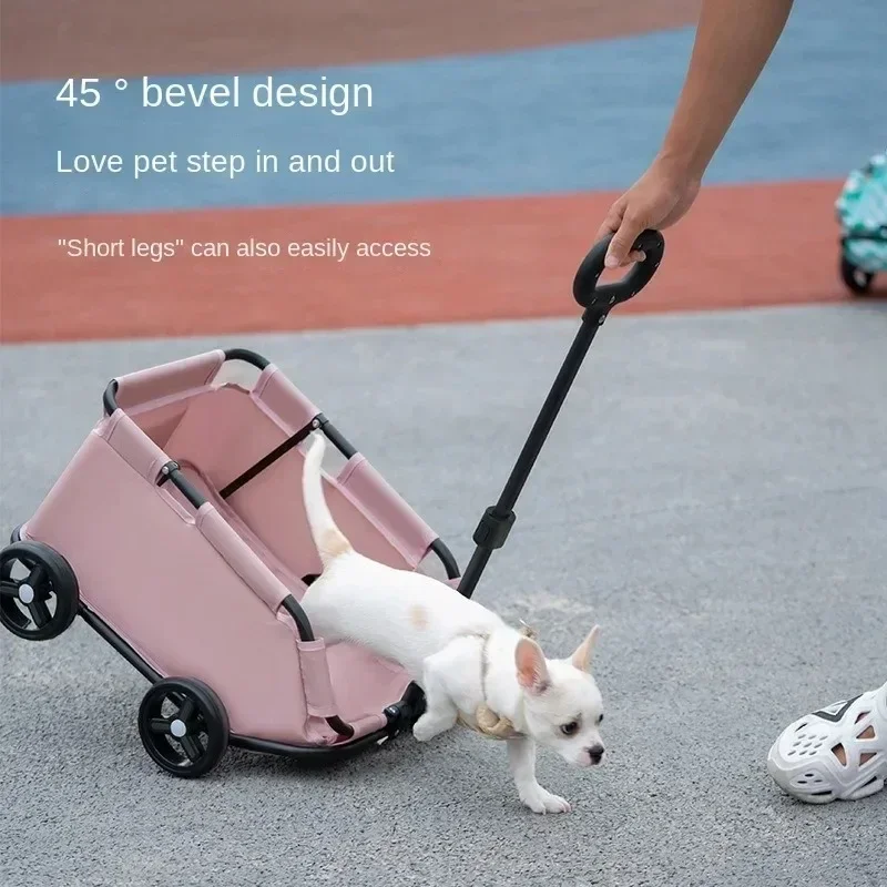 4 Wheels lightweight Folding Dog Teddy Stroller Dog Cat Pet Stroller for Travelling Shopping Walking Playing for Small Dogs Cats