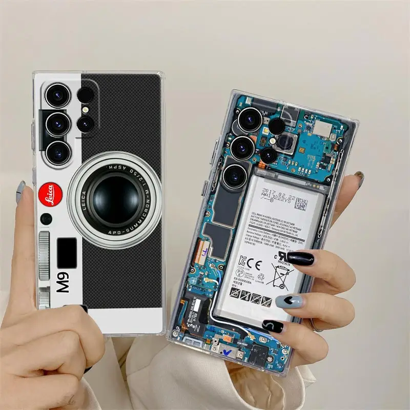 Circuit Board Phone Case For Samsung Galaxy S24 S23 Ultra Vintage Camera Cover S22 S20 Plus S21 FE Clear Cases Music Tapes Funda