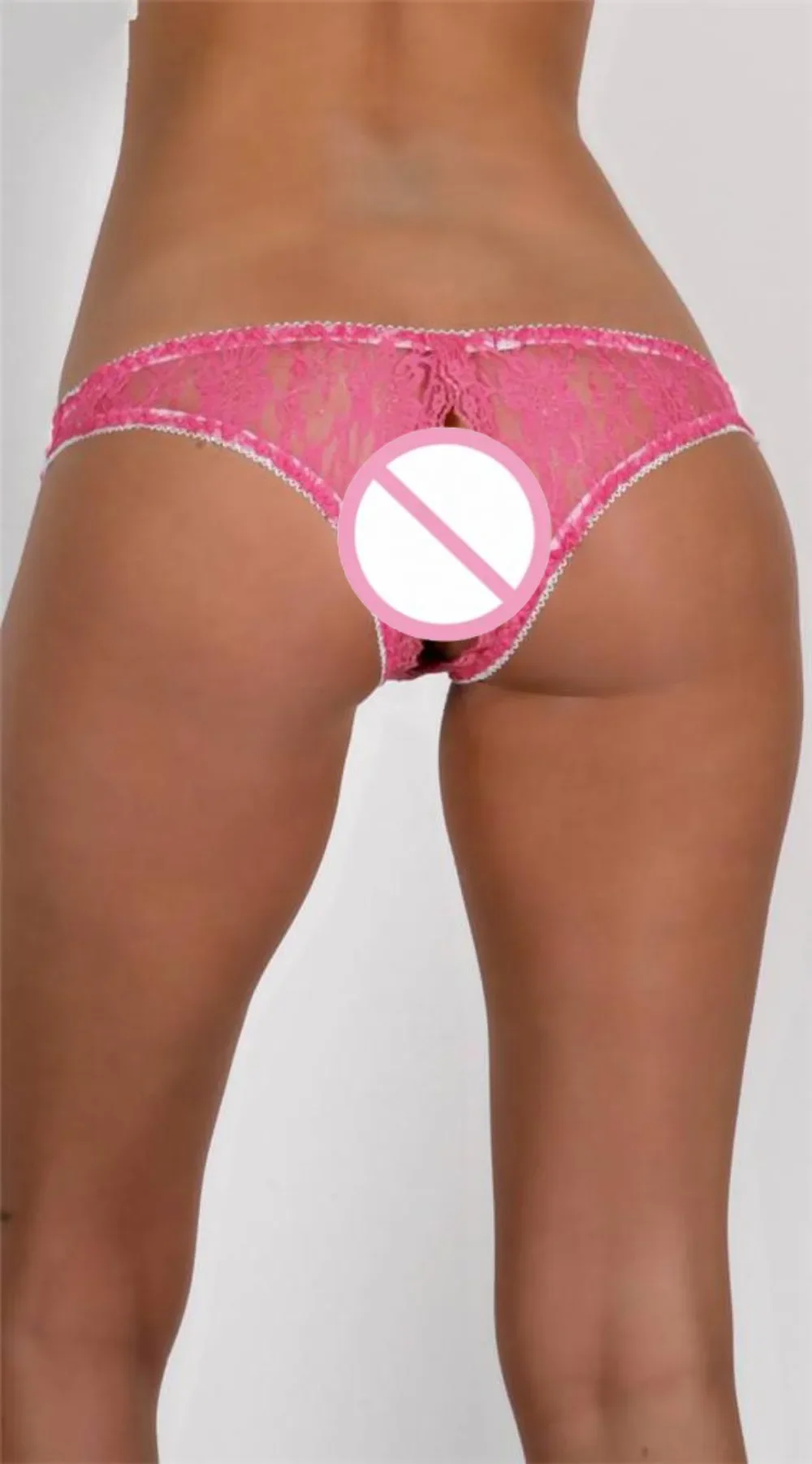 Sexy Lingeries for Woman Erotic Panties Thong Open Crotch Panties Low Waist Thong Breathable Briefs Women Lace Sheer G-string